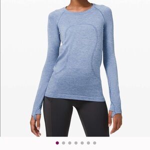lululemon athletica Heathered Blue Long Sleeve Tee